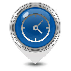 Clock pointer icon on white background