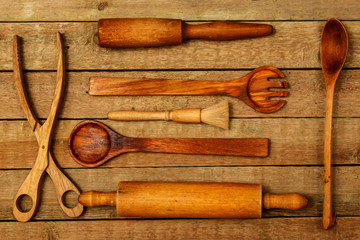 Wooden kitchen utensils