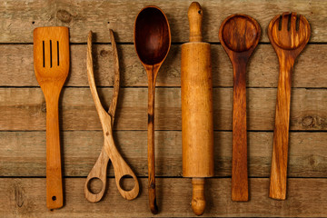 Wooden kitchen utensils