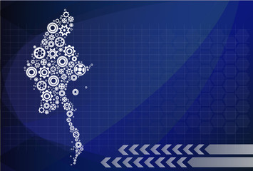 High detailed vector map - Myanmar