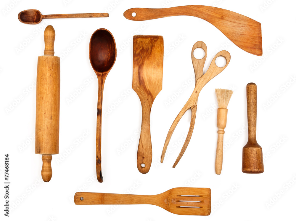 Wall mural Wooden kitchen utensils