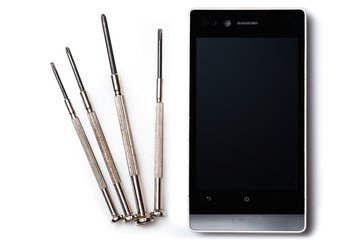 Smartphone and  screwdrivers