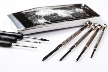 Smartphone and  screwdrivers