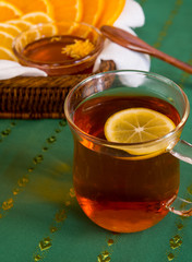 Cup of tea and citruses