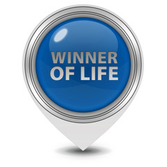 Winner of life pointer icon on white background
