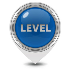 Level pointer icon on white background