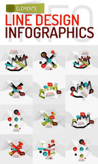 Fototapeta premium Set of modern abstract business geometric infographics