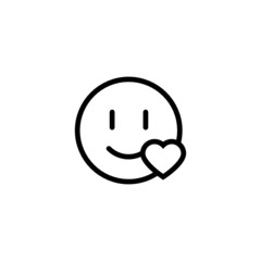 Love Emoji Trendy Thin Line Icon