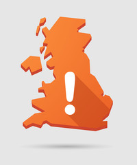 UK map icon with an exclamation sign