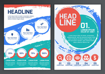 Set of vector template for brochure, flyer, poster, application