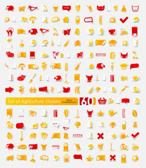 Set of agriculture stickers