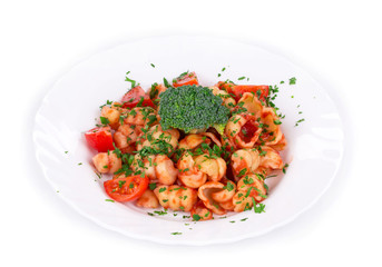Italian pasta and tomatoes.