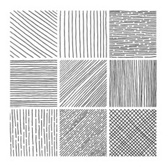 Vector collection ink hand drawn hatch texture - 77472571