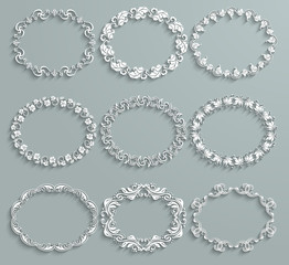 Set of white vector frames