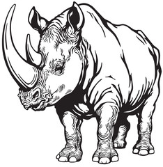 rhinoceros black and white © insima