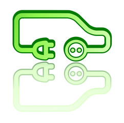 green electrical vehicle car