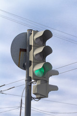 traffic light on the white background