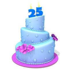 Birthday cake with number twenty five
