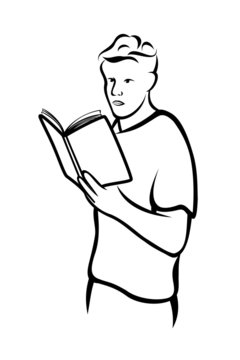 man reading a book clipart