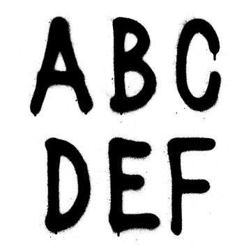 Fototapeta Hand written graffiti font type alphabet. Vector (part 1)