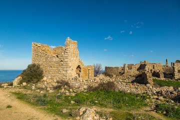 Fototapeta na wymiar Abandoned village of Occi near Lumio in Corsica