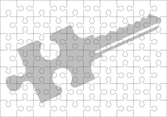 stencil of puzzle key. third variant
