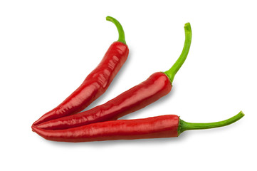 red peppers on a white background