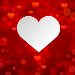 White heart on background