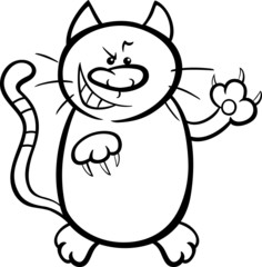 cat claws cartoon coloring page
