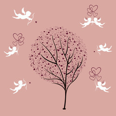 Obraz na płótnie Canvas Tree of Love and Angels