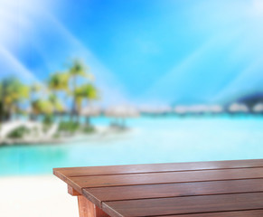Table Top And Blur Nature Background