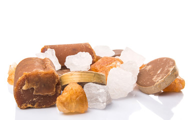 alm sugar, coconut sugar, sugar cane rock and white rock sugar 