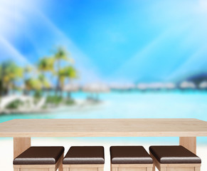 Table Top And Blur Nature Background
