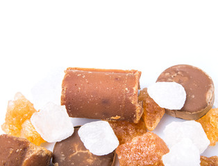 alm sugar, coconut sugar, sugar cane rock and white rock sugar 