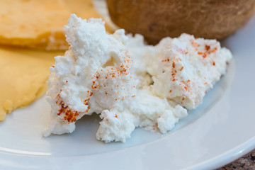 Ricotta and yellow cheeses