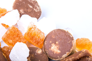 alm sugar, coconut sugar, sugar cane rock and white rock sugar 
