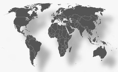 World map vector with shadow - Globalisierung - Weltkarte