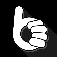 Abstract thumb up- like symbol, vector