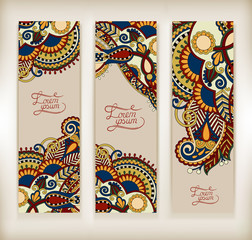 set of decorative flower template banner
