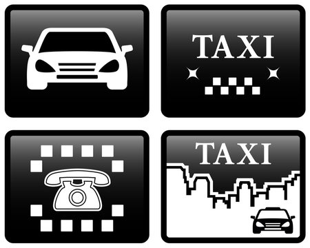 set black taxi cab icons