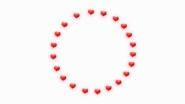 Red heart with inscription I love you in the middle animation for Valentine's day