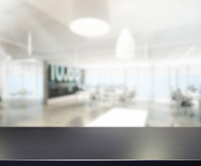 Table Top And Blur Office Background