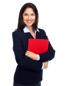 Young Business Woman With Folder.