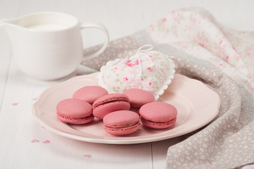 Macaroons Biscuits. Handmade Heart. Rustic Style