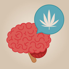 Brain concept illustration: marihuana
