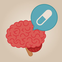 Brain concept illustration: pills