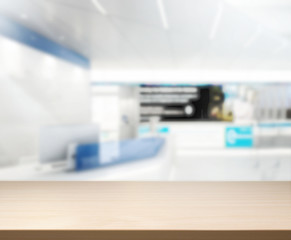 Table Top And Blur Office Background