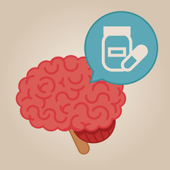 Brain concept illustration: pills