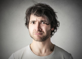 Man looking upset