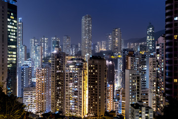 Fototapeta na wymiar Happy Valley at night in Hong Kong